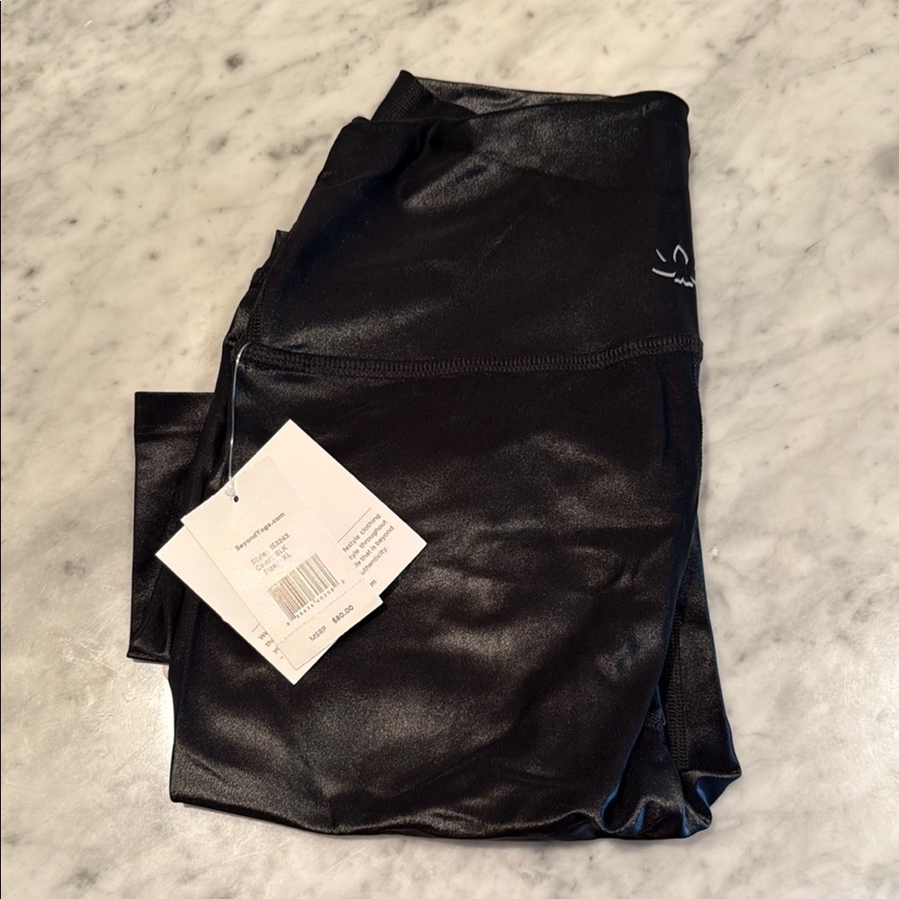 Beyond Yoga Glossy Black Leggings